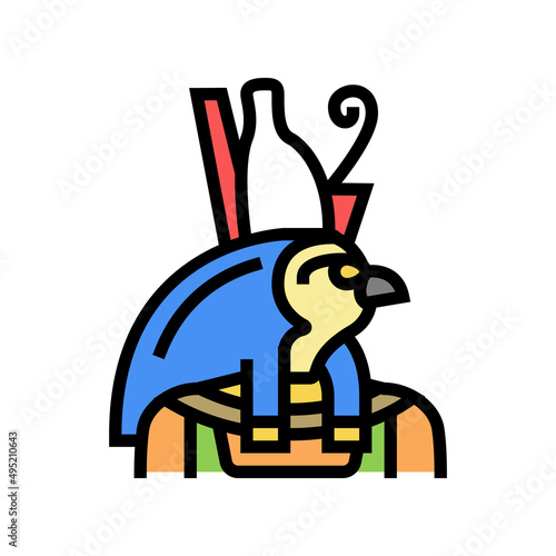 horus egypt god color icon vector. horus egypt god sign. isolated symbol illustration