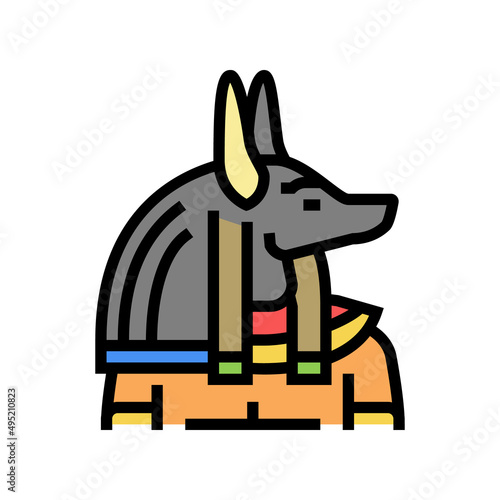 anubis egypt color icon vector. anubis egypt sign. isolated symbol illustration