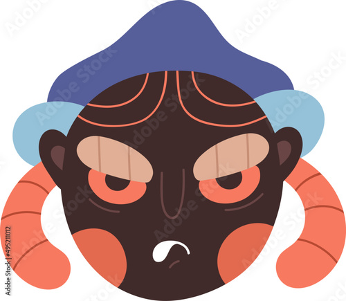 Abstract Angry Character Icon Cartoon Illustration