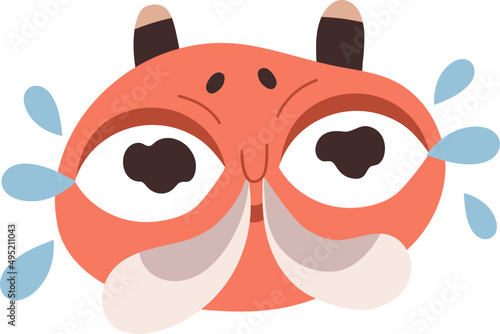 Funny Abstract Character Face Icon Cartoon Illustration
