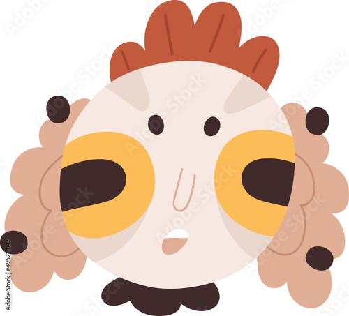 Funny Abstract Character Face Icon Cartoon Illustration