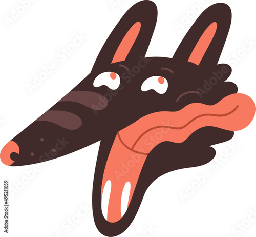 Funny Dog Character Avatar Cartoon Illustration