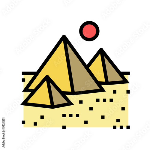 pyramid egypt construction color icon vector. pyramid egypt construction sign. isolated symbol illustration