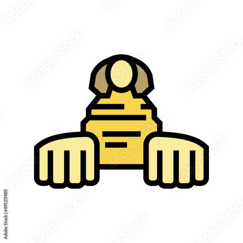 sphinx egypt monument color icon vector. sphinx egypt monument sign. isolated symbol illustration