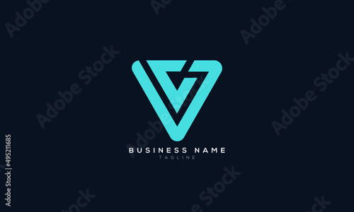 CV, VC, Abstract initial monogram letter alphabet logo design