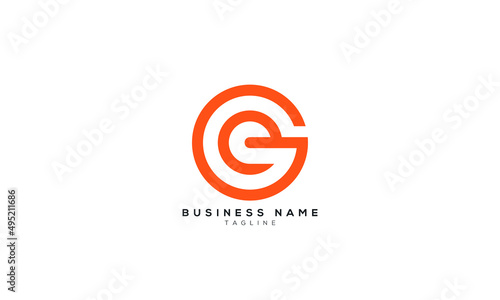 EG, GE, Abstract initial monogram letter alphabet logo design