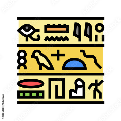hieroglyph egypt color icon vector. hieroglyph egypt sign. isolated symbol illustration
