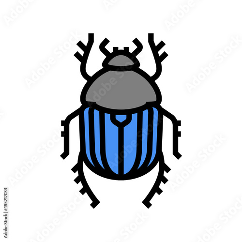 scarab bug color icon vector. scarab bug sign. isolated symbol illustration