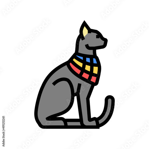 cat egypt animal color icon vector. cat egypt animal sign. isolated symbol illustration