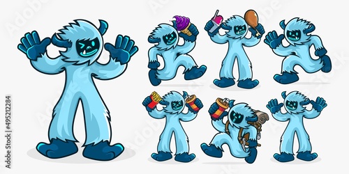 Monster cartoon character illustration vector
