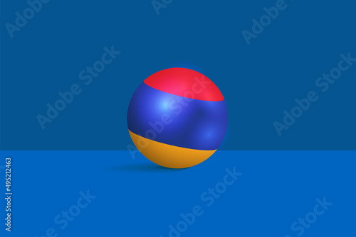 Armenia round flag 3D render vector buttons shape, Armenia circle flag vector