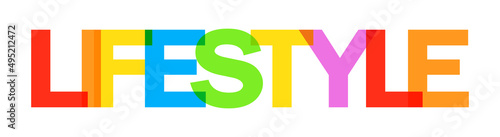 Lifestyle word banner multicolor, vector illustration