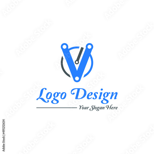 V logo design professional logo 