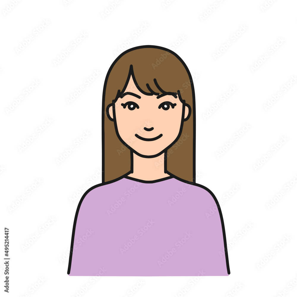 にっこりしている若い女性 にっこりしている若い女性
