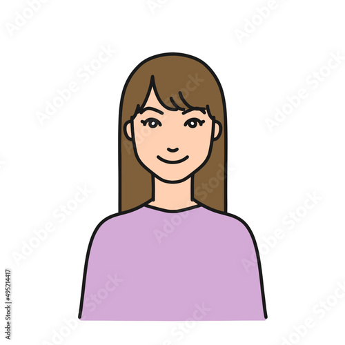 にっこりしている若い女性