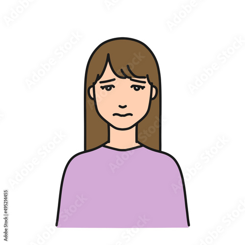 悲しげに困っている女性