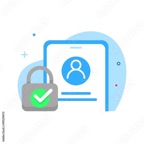 Identity, account information is safe concept illustration flat design vector eps10. modern graphic element for landing page, empty state ui, infographic, icon