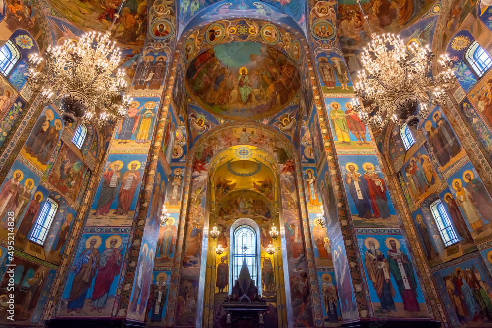 Church of Savior on spilled blood interiors, Saint Petersburg, Russia