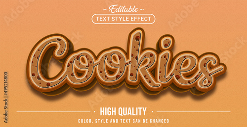Editable text style effect - Cookies text style theme.