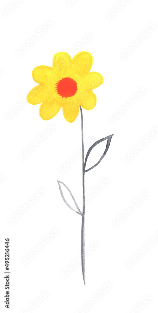 Maio laranja symbol. Yellow flower. Maio laranja symbol. Yellow flower.