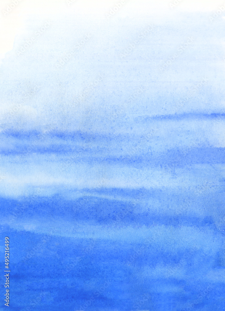 Obraz premium Abstract watercolor background with blue gradient like water surface