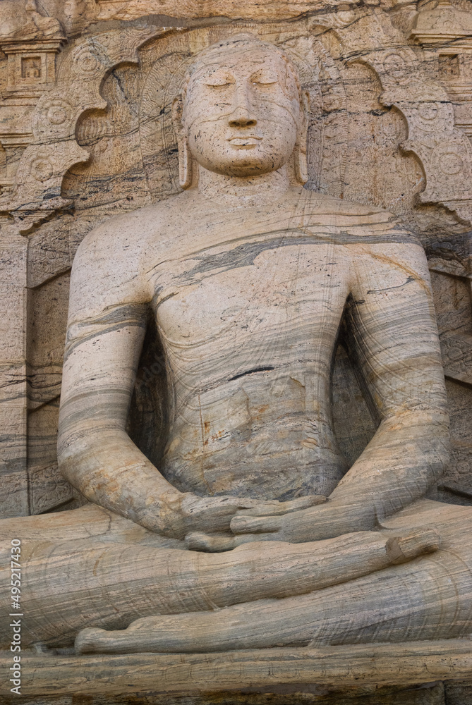 Meditating Buddha statue at Gal vihare, Polonnaruwa, Sri Lanka