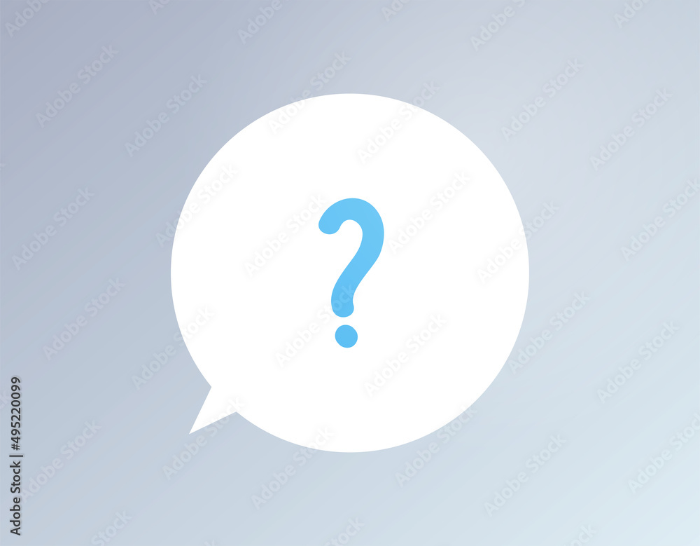 Question mark and speech bubble flat illustration.
Question mark and speech bubble flat illustration.