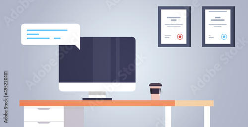 Office and workspace flat illustration.