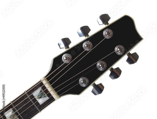 Musical instrument - headstock black acoustic guitar © Primastock
