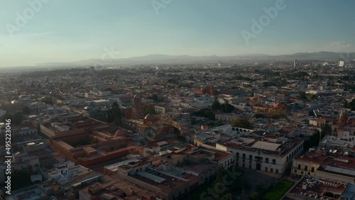 Aerial view of Queretaro city in Mexico. beautiful sunset cityscape