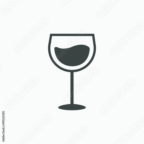 red wine icon vector isolated. glass, wineglass, alcohol, drink icon vector symbol
