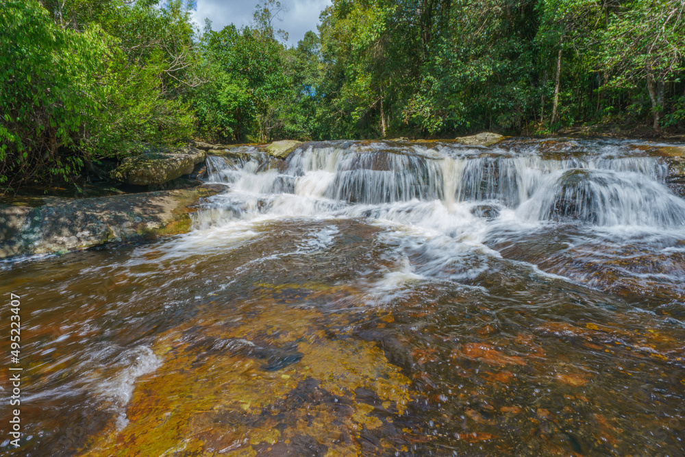 Waterfall at Phu Kradueng national park, Loei Thailand, beautiful landscape of waterfalls in rainforest Waterfall at Phu Kradueng national park, Loei Thailand, beautiful landscape of waterfalls in rainforest