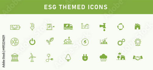 ESG banner icon set on environmental, social and governance concepts. greenery with nature ready set on a white background vector illustration