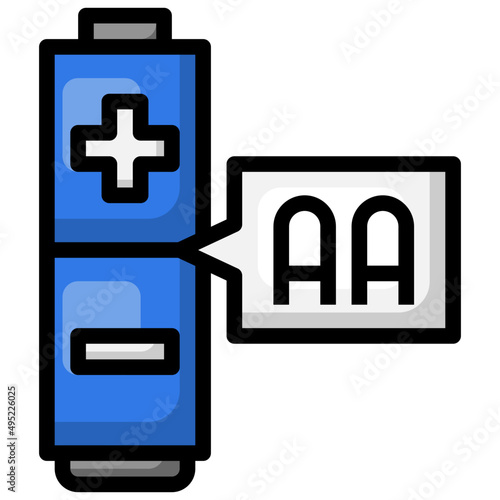 BATTERY filled outline icon,linear,outline,graphic,illustration