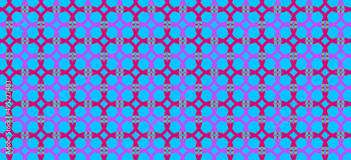 wzór z różowymi i czerwnymi kółkami na niebeskim tle, abstrakcyjny wzór w kółka