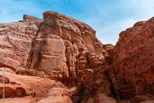 Sands and mountains of Wadi Rum desert in Jordan, beautiful daytime landscape © ArturSniezhyn