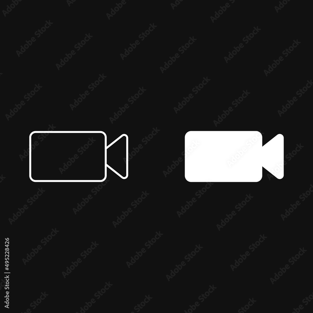 Fototapeta premium Video camera icon on grey background