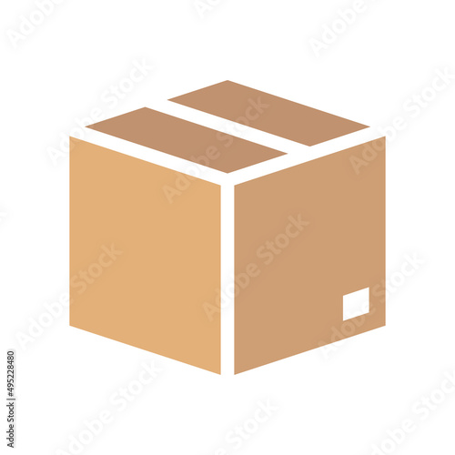 Cardboard box flat simple icon © Andrey