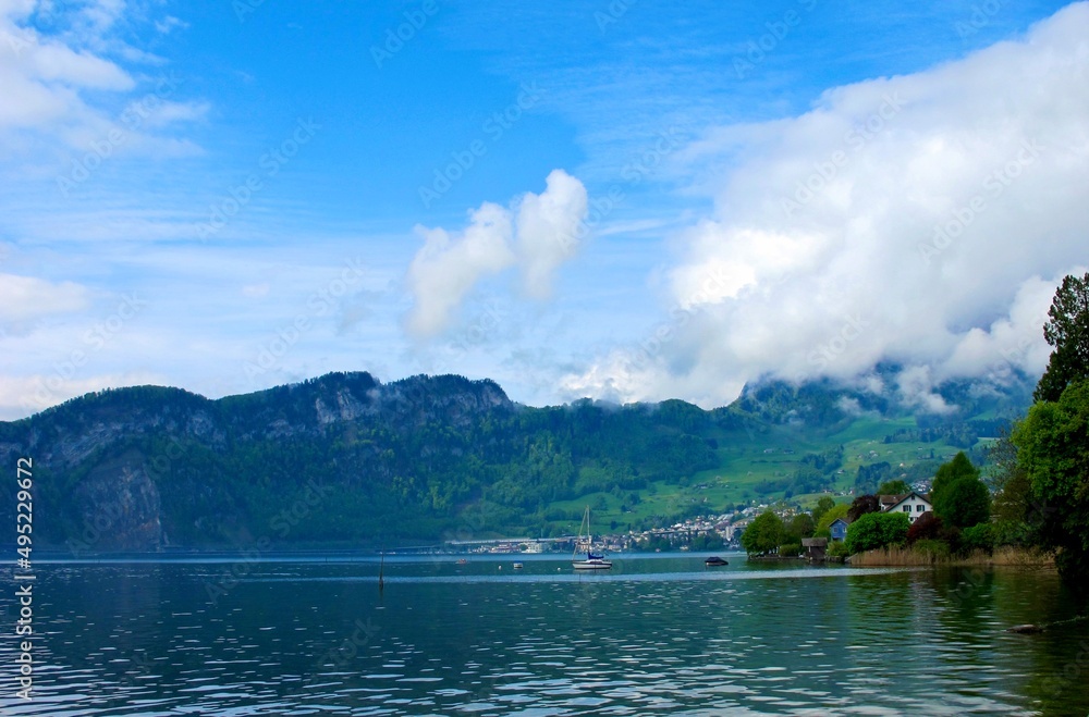 lake and mountains, Lake Lucern view