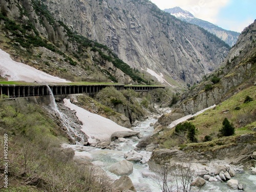Road gallery in Switzerland, Alpine tunnel