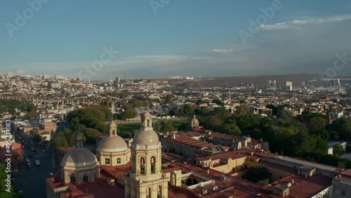 Aerial view of Queretaro city in Mexico. beautiful sunset cityscape
