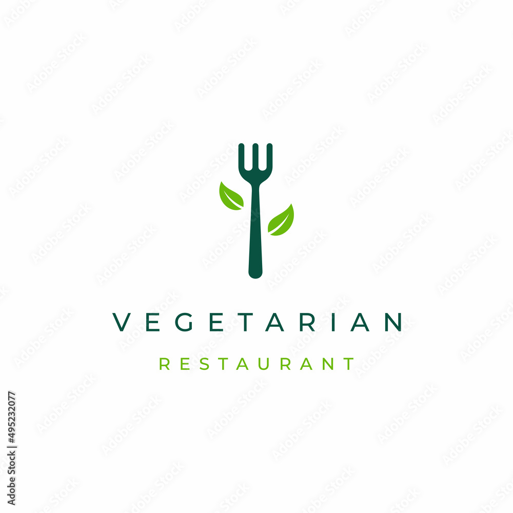 fork and leaf for healthy food restaurant logo design fork and leaf for healthy food restaurant logo design