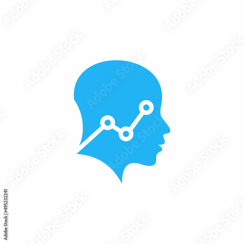 Human head tech logo design vector icon illustration