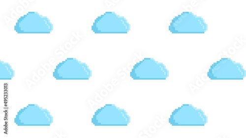 pixel cloud animation 4k video for 8 bit game