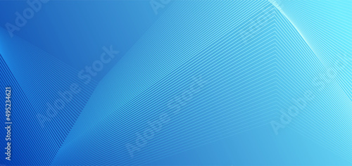 Blue cyan minimal curved lines abstract futuristic tech background. Vector digital design