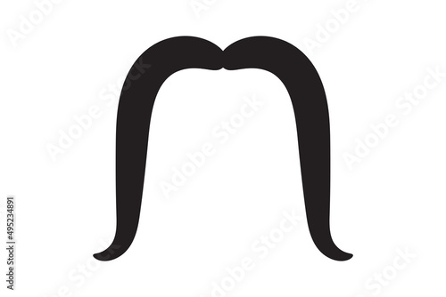 Moustache vector icon. Black retro style mustache. Shave barber vintage man face