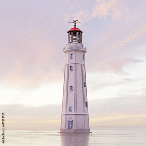 lighthouse in sunset light
