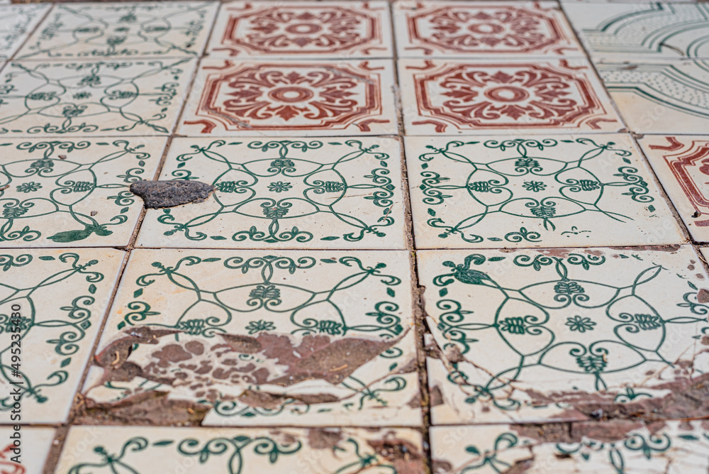 Obraz premium classic mosaic ceramic tile pattern vintage tiles background