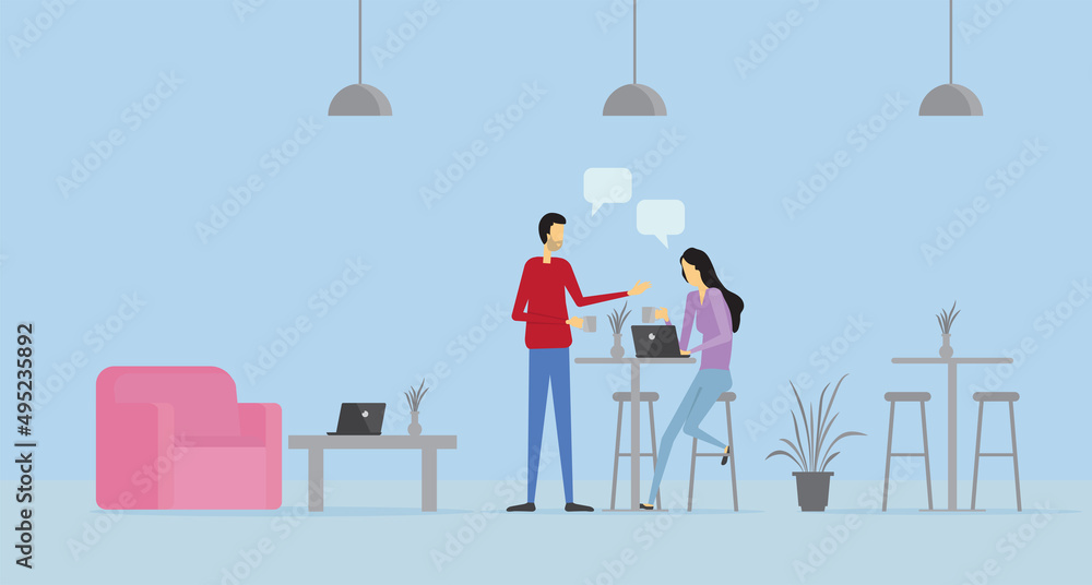 flat vector business working Anywhere 