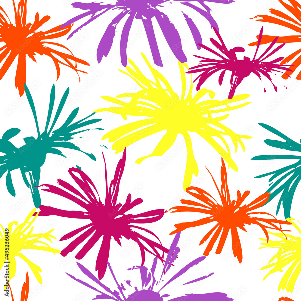 Floral vector seamless pattern. Botanical endless background for textile, fabric, packaging, apparel. Floral vector seamless pattern. Botanical endless background for textile, fabric, packaging, apparel.